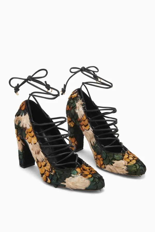 Rosalia Feather Lace Up High Heel<Ulla Johnson Fashion